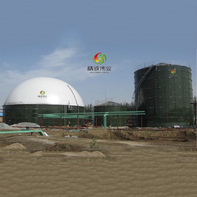 Contenitore per biogas a doppia membrana a controllo automatico con reazione anaerobica